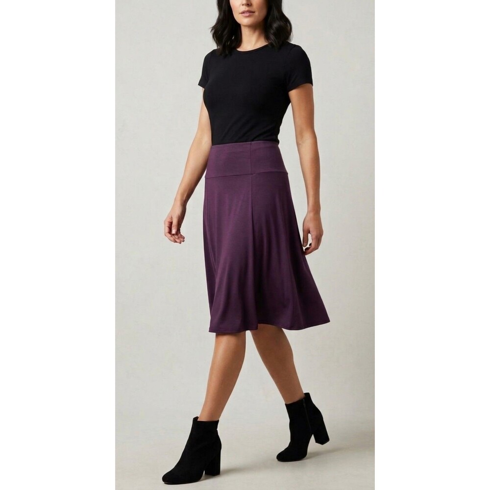 NWT 24seven Plum A-Line Panel Skirt Small Petite 90s Minimalist Dark Academia
